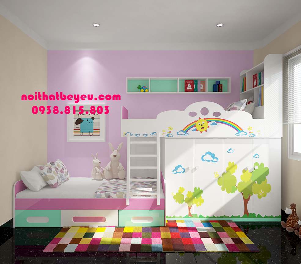 giuong ngu tre em 2 tang cho be trai be gai 5