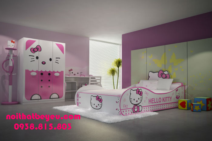 Giương ngủ trẻ em hinh hello kitty de thuong