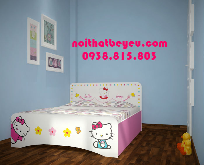 giường ngủ tre em hello kitty mẫu 5