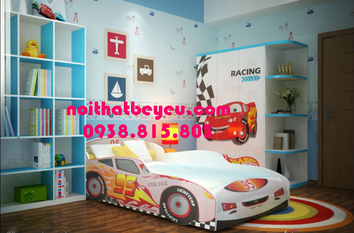 giường ngủ trẻ em hình ô tô cho bé trai