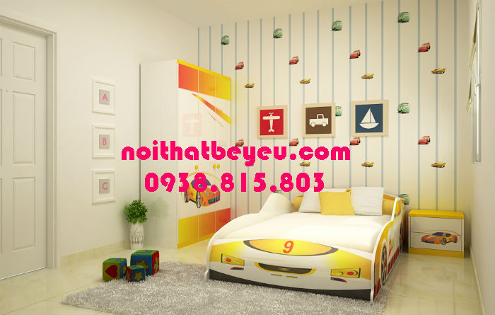 giường ngủ trẻ em 1m2 ô tô cho bé trai