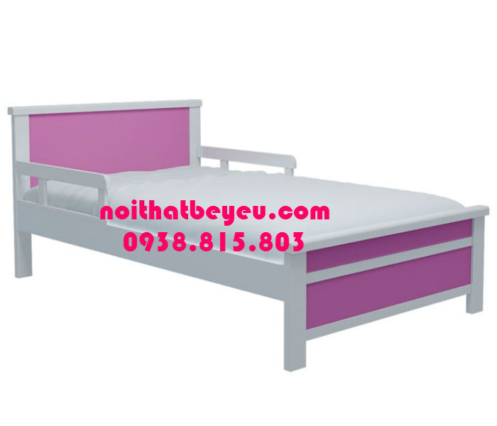 giuong ngu tre em 1m2 go mau hong