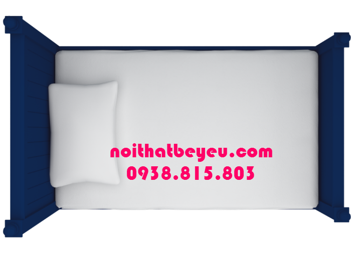 giuong ngu tre em 1m2 mau xanh