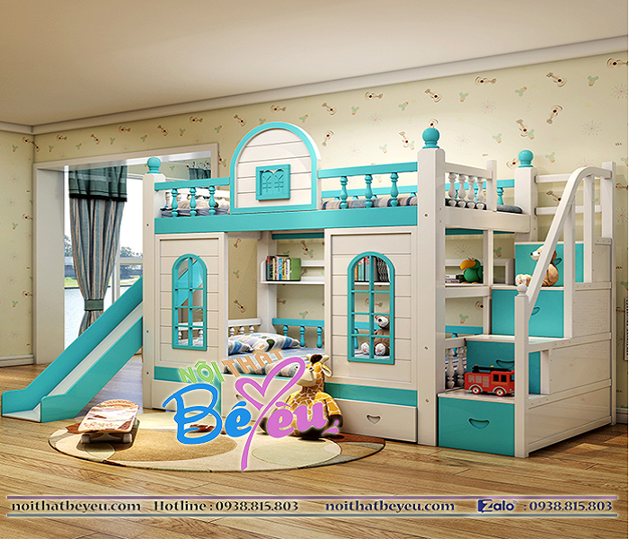 1. giuong tang tre em co cau tuot cho be trai be gai noi that tre em - noi that be yeu 2