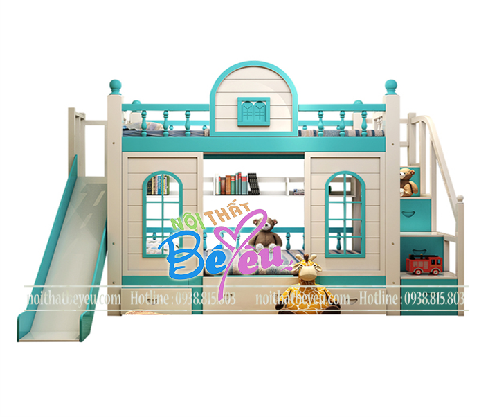 1. giuong tang tre em co cau tuot cho be trai be gai noi that tre em - noi that be yeu