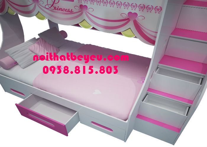 Giuong 2 tang tre em hinh cong chua 2