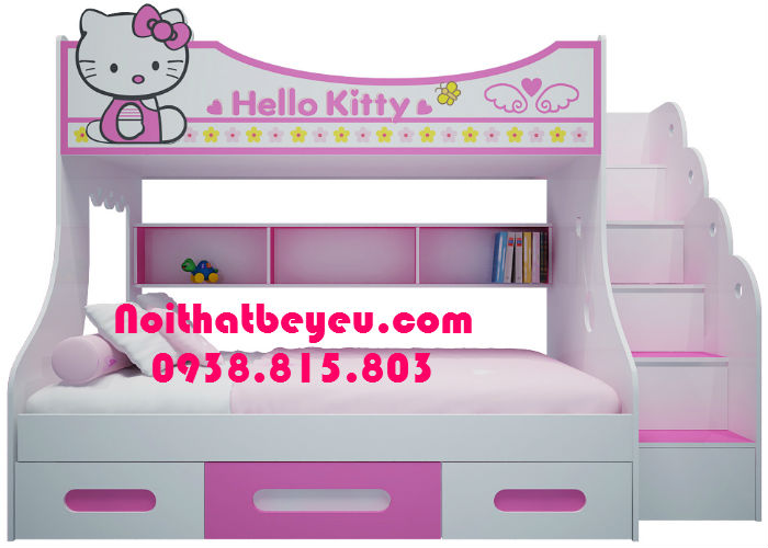 Giuong 2 tang tre em hello kitty 5