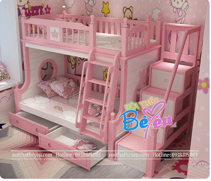 1.. giuong tang tre em cong chua cho be gai - giuong tang tre em - noi that be yeu 2