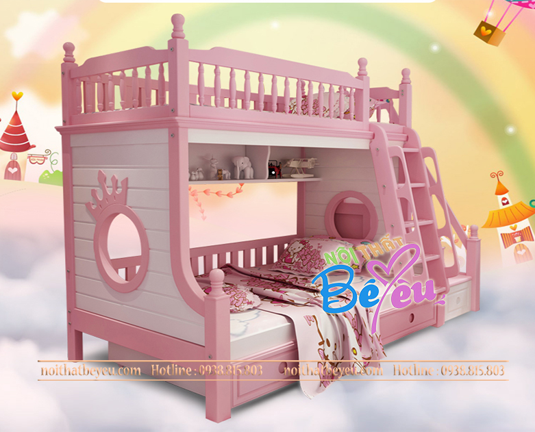 1.. giuong tang tre em cong chua cho be gai - giuong tang tre em - noi that be yeu 1