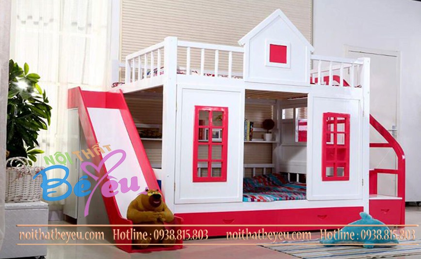 giuong tang co cau truot cho be trai be gai 4