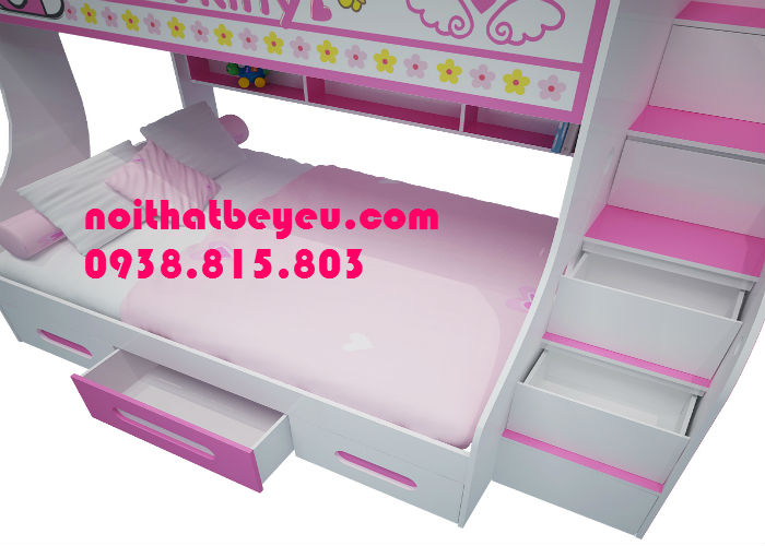 Giuong 2 tang tre em hello kitty 8