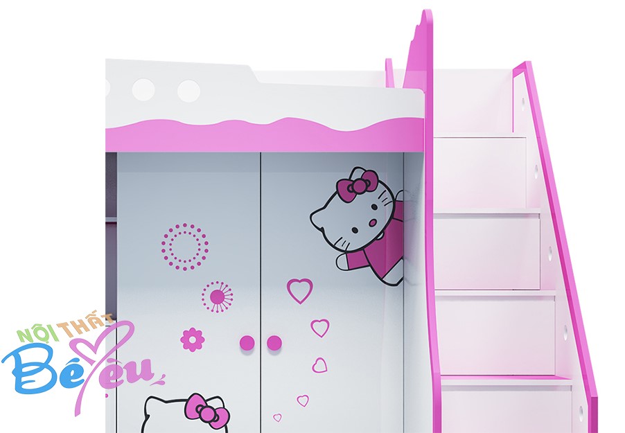 Giường Tầng Tre em 3 trong 1 ket hop tu ao