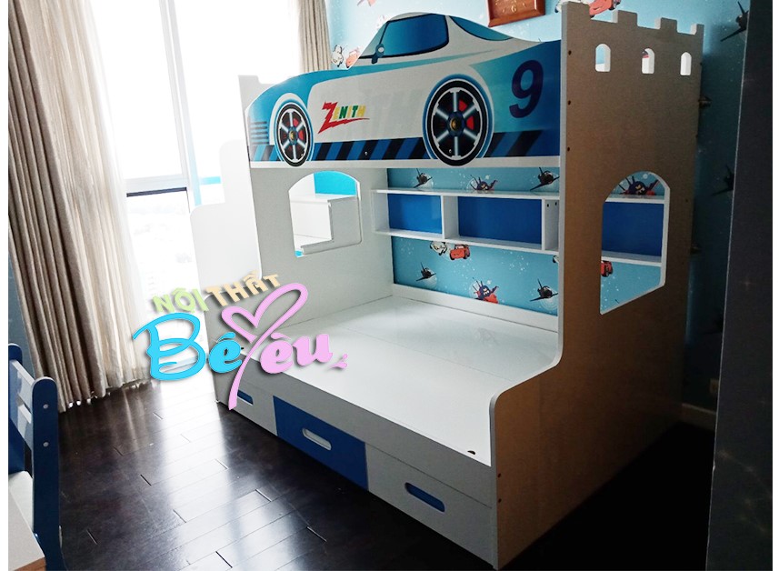 giuong tang tre em hinh o to cho be trai