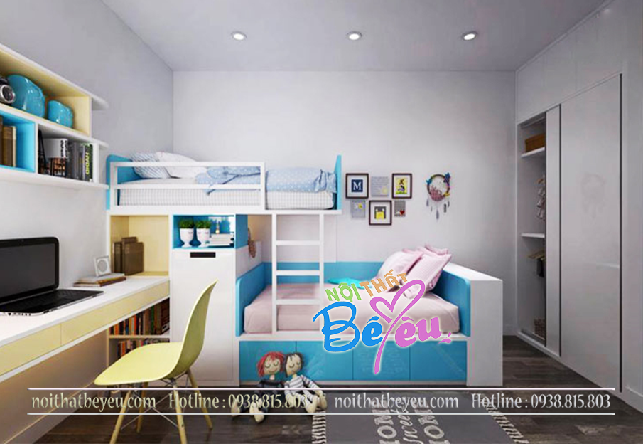 1. giuong 2 tang cho be trai be gai dep - giuong tang  tre em - noi that be yeu 2