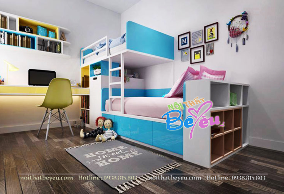 1. giuong 2 tang cho be trai be gai dep - giuong tang  tre em - noi that be yeu 1