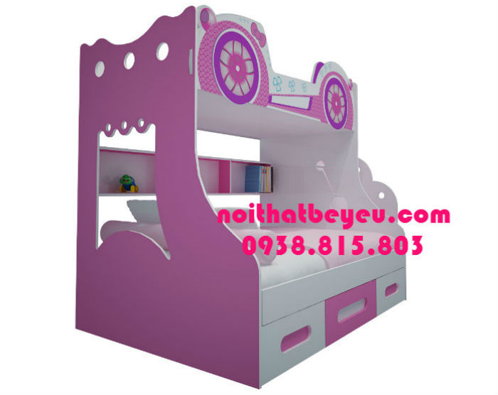 giuong tang tre em hinh xe dep cho be trai be gai 2