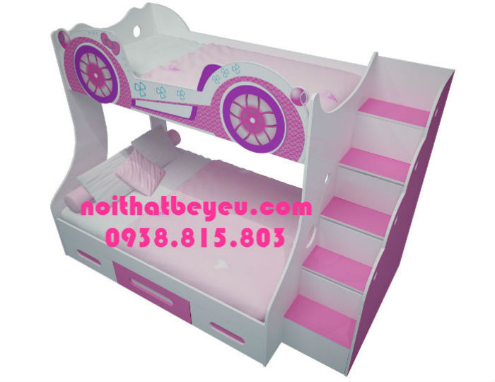 giuong tang tre em hinh xe dep cho be trai be gai 6