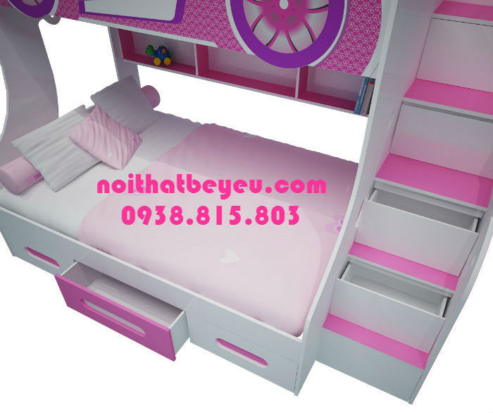 giuong tang tre em hinh xe dep cho be trai be gai 4