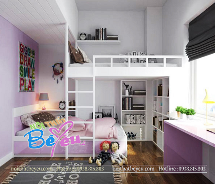 1 giuog tang tre em cho 2 be gai - phong ngu tre em cho 2 be - noi that be yeu 1