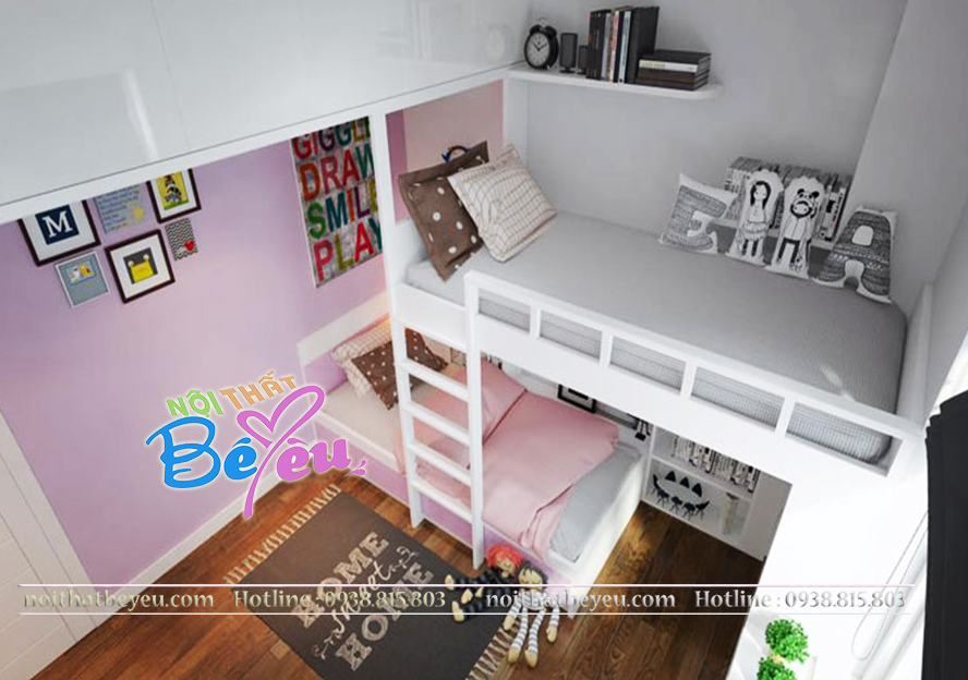 1 giuog tang tre em cho 2 be gai - phong ngu tre em cho 2 be - noi that be yeu 4