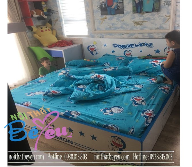 Giường ngủ trẻ em Doremon 1m2, 1m4, 1m6, 1m8