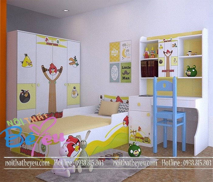 Giuong ngu tre em cho be trai be gai angry bird 3