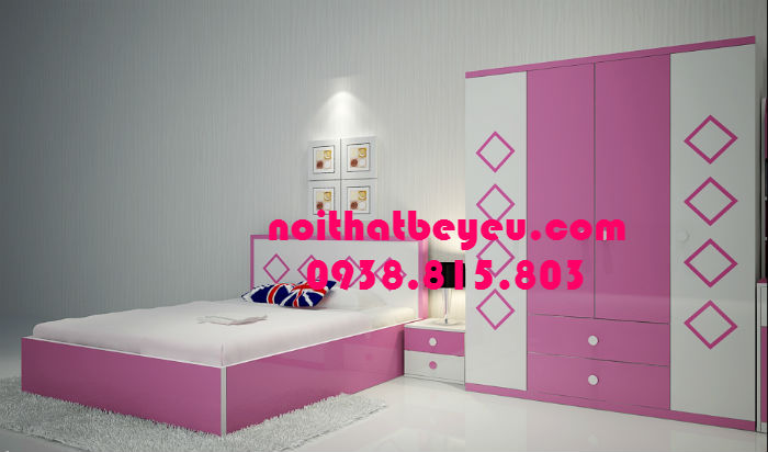 bo giuong ngu tre em mau hong 2