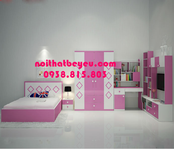 bo giuong ngu tre em mau hong 4