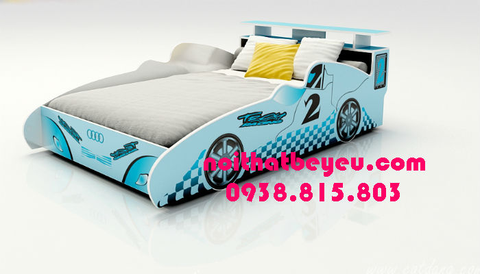 giuong ngu don hinh oto cho be trai gia re