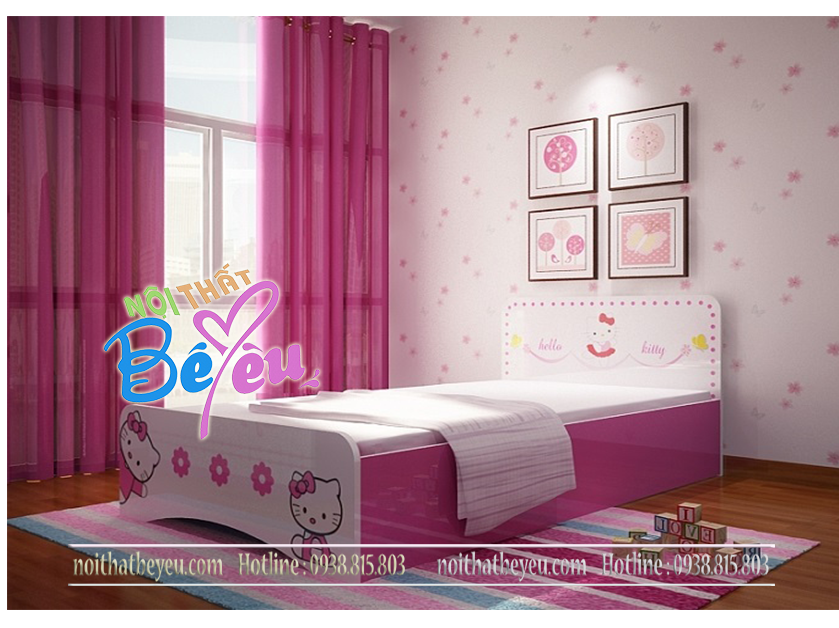 giuong ngu tre em cho be gai 1