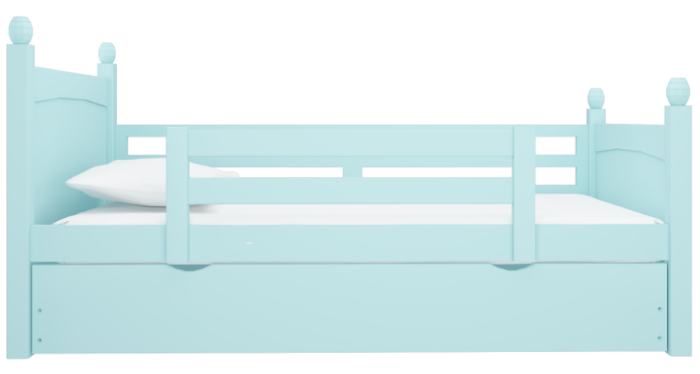 Giuong ngu tre em 1m2 go thông mau xanh ngoc