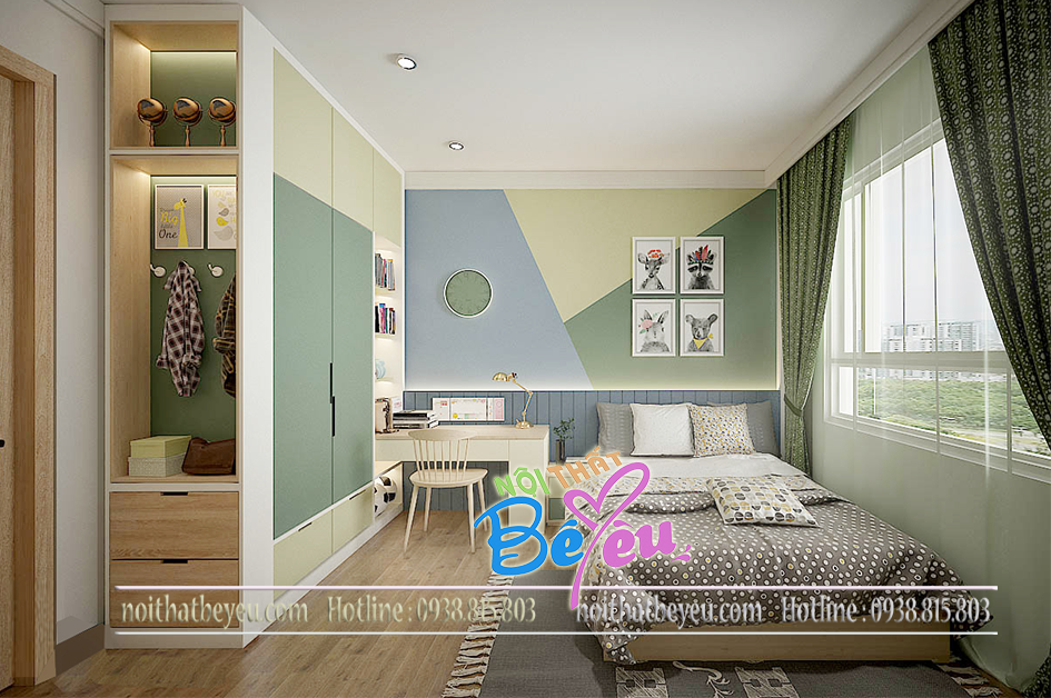 3. thiet ke phong ngu be trai dep hien dai dien tich nho ca tinh - noi that tre em - noi that be yeu 2