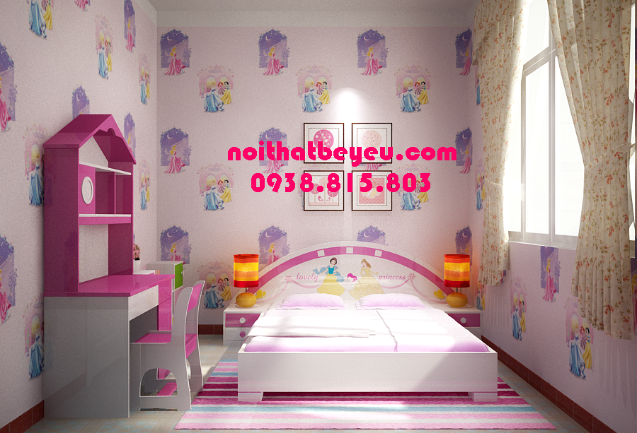 phong ngu tre em danh cho be gai 1