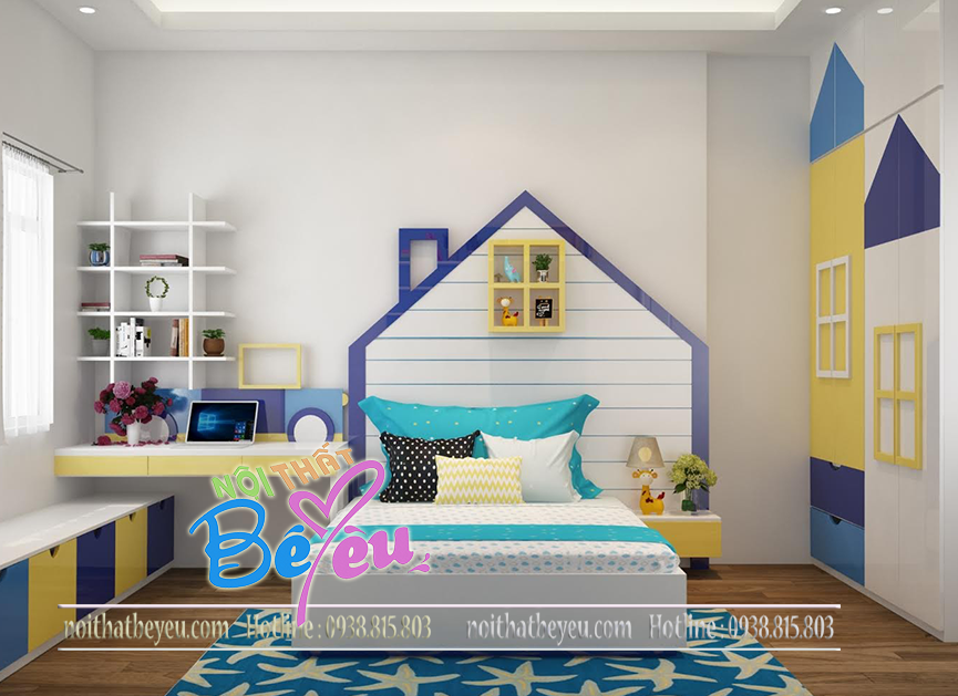 Thiet ke phong ngu be trai be gai 3 - noi that be yeu