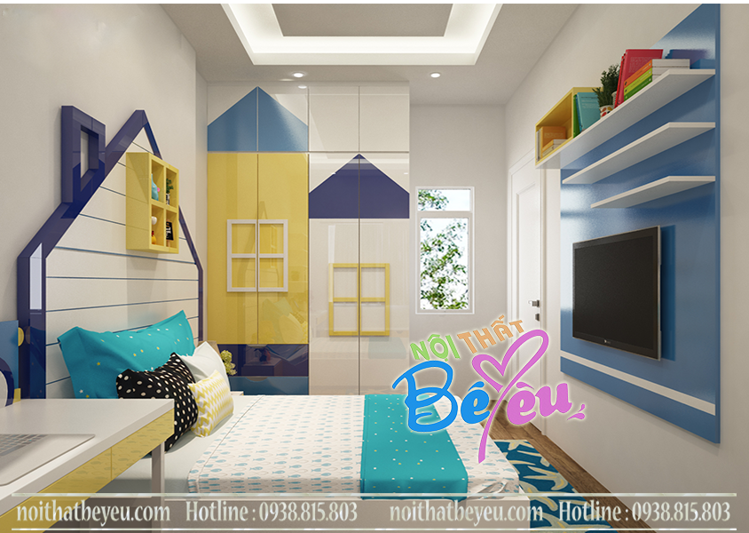 Thiet ke phong ngu be trai be gai 2 - noi that be yeu