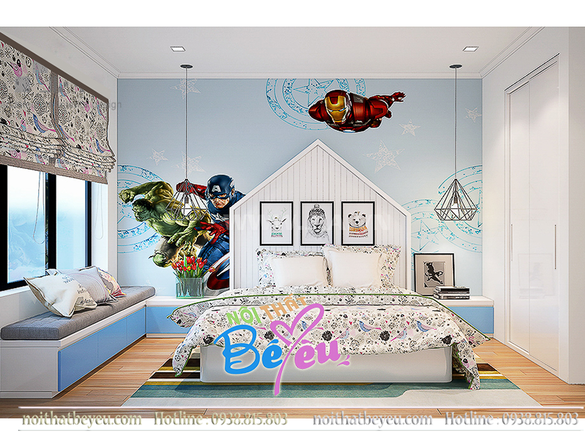 1. thiet ke phong ngu be trai dep hien dai dien tich nho don gian - noi that be yeu - noi that tre em 3