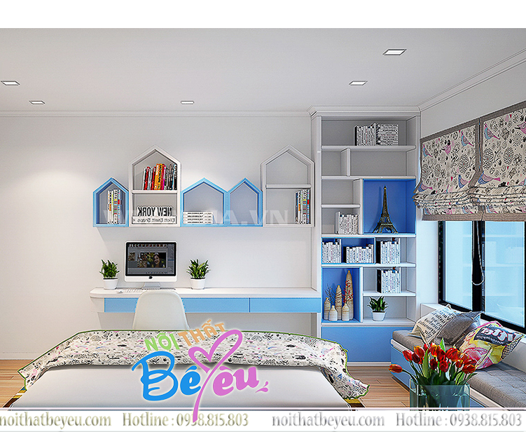 1. thiet ke phong ngu be trai dep hien dai dien tich nho don gian - noi that be yeu - noi that tre em 2