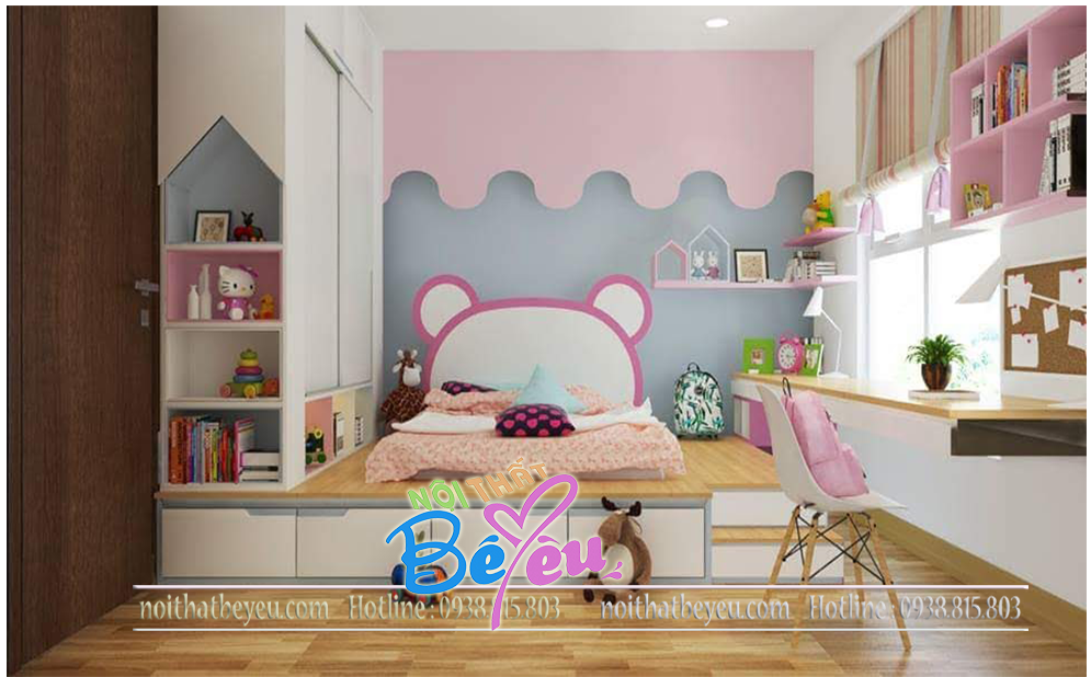 Phong ngu be gai xinh xan mau hong - noi that be yeu 2