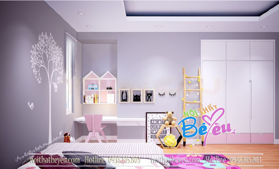 2.phong ngu tre em be gai cong chua mau hong don gian - noi that be yeu 2