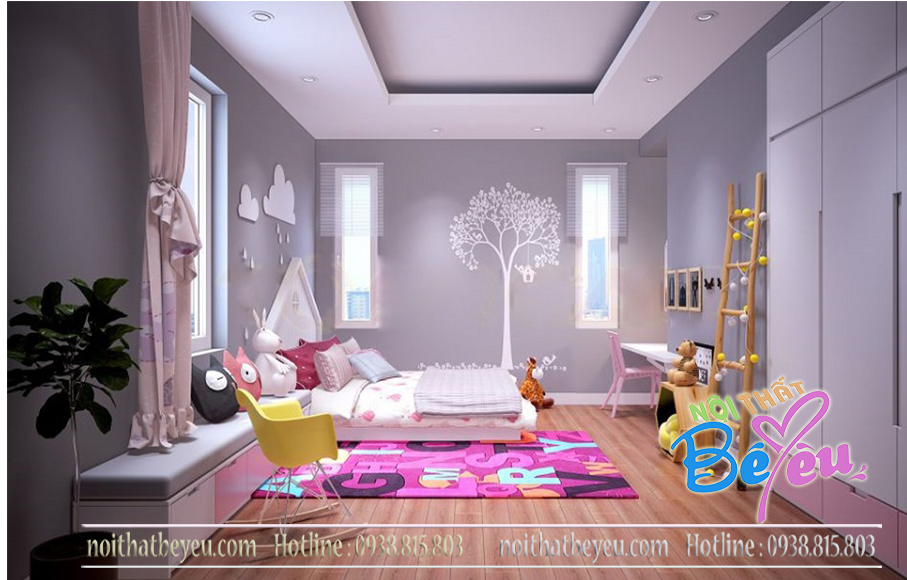 2.phong ngu tre em be gai cong chua mau hong don gian - noi that be yeu 1