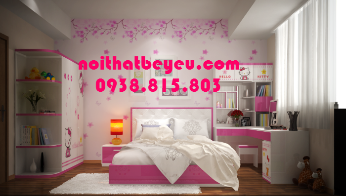 thiet ke phong ngu dep cho be gai 7