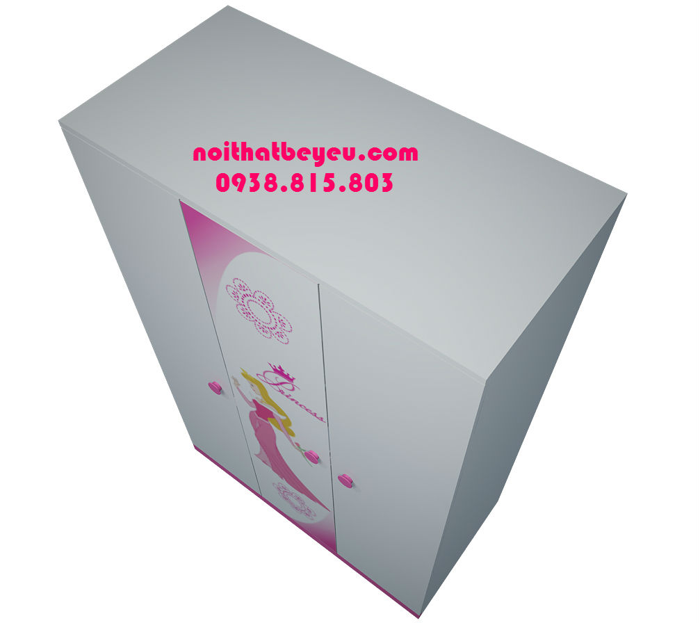 tu quan ao tre em hinh cong chua