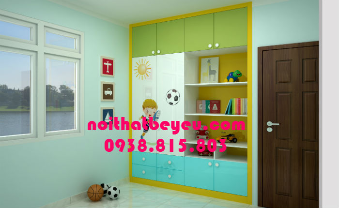 tu quan ao tre em bang go 7