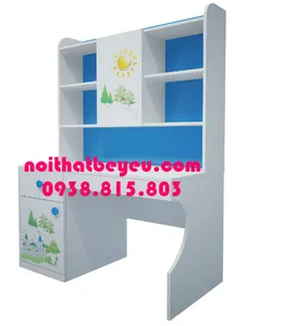 Ban Học Trẻ Em Có Giá Sách hình Lâu Đài