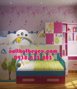 Giường 2 Tầng Trẻ Em Kết Hợp Bàn Học