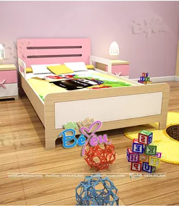 Giường ngủ đơn màu hồng cho bé gái Xinh Xắn