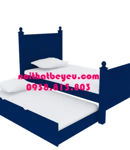 Giường Ngủ Trẻ Em 1m2 Gỗ Thông Màu Xanh đậm