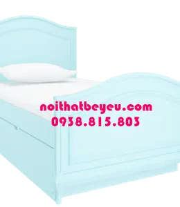 Giường Ngủ Trẻ Em 1m2 Gỗ Thông Màu Xanh Ngọc