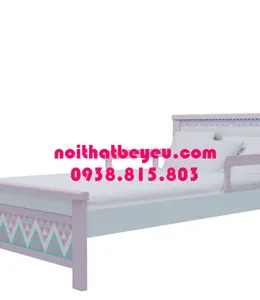Giường Ngủ Trẻ Em 1m2 Gỗ Tự Nhiên Có in Hoa Văn 08