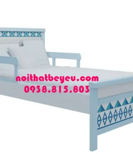 Giường Ngủ Trẻ Em 1m2 Gỗ Tự Nhiên Có in Hoa Văn